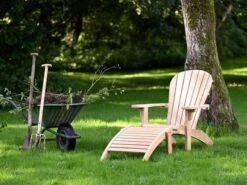 Teak Adirondack Chair Silfia Mit Fußhocker -Gartenmöbel Verkäufe adirondack chair teak holz ambientebild 1 627x627