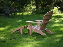 Teak Adirondack Chair Silfia Mit Fußhocker -Gartenmöbel Verkäufe adirondack chair teak holz ambientebild 2 627x627