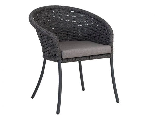 Alu Rope Dining Sessel Cordial Grey Kissen Sunbrella® Storm 3 Alu Rope Dining Sessel Cordial Grey Kissen Sunbrella® Storm