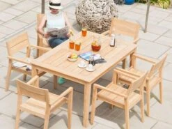 Roble Holz Gartentisch Tivoli 150x100cm -Gartenmöbel Verkäufe alexander rose holz gartentisch rectangular 150x100cm ambientebild 1 627x627