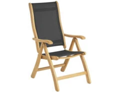 Roble Holz Gartenstuhl Sling Recliner Charcoal