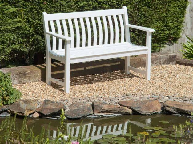 Bank New England Broadfield Weiß 127cm Zweisitzer 4 Bank New England Broadfield Weiß 127cm Zweisitzer – Bild 2