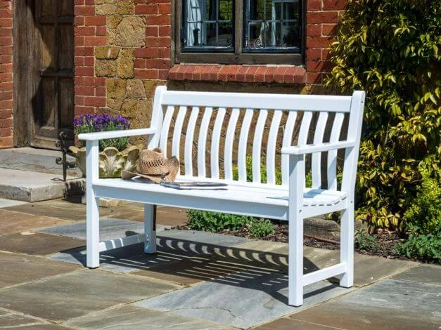 Bank New England Broadfield Weiß 127cm Zweisitzer 5 Bank New England Broadfield Weiß 127cm Zweisitzer – Bild 3