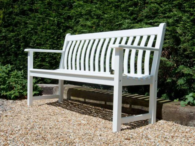 Bank New England Broadfield Weiß 151cm Dreisitzer 4 Bank New England Broadfield Weiß 151cm Dreisitzer – Bild 2