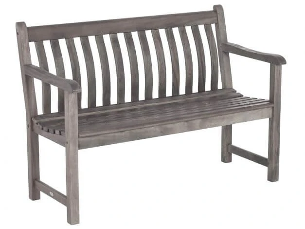 Broadfield Old England Grau Holzgartenbank 122cm 2-Sitzer 3 Broadfield Old England Grau Holzgartenbank 122cm 2-Sitzer