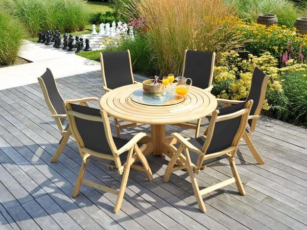 Roble Holz Gartentisch Bengal Pedestal Ø145cm 4 Roble Holz Gartentisch Bengal Pedestal Ø145cm – Bild 2