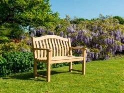 Roble Holzbank Turnberry 129cm Zweisitzer -Gartenmöbel Verkäufe alexander rose roble turnberry gartenbank zweisitzer ambientebild 2 627x627