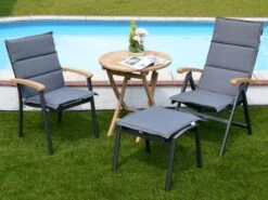 Alu Hochlehner Auflage 125x50cm Malibu Grey -Gartenmöbel Verkäufe alu auflage malibu grau im garten 627x627