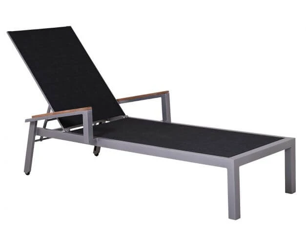 Alu Gartenliege Oriental Teak Graphit|anthrazit 3 Alu Gartenliege Oriental Teak Graphit|anthrazit