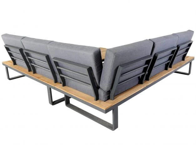 Loungemöbel Set Ecke Lagoni Holz Alu Anthrazit 5 Loungemöbel Set Ecke Lagoni Holz Alu Anthrazit – Bild 3