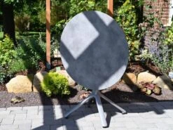 Alu HPL Klapptisch Nemo Ø80cm Graphit Beton-Effekt -Gartenmöbel Verkäufe alu hpl gartentisch klappbar nemo graphit 80cm rund ambientebild 3 627x627