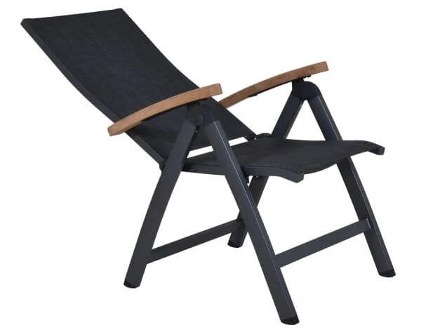 Alu Klappsessel Oriental Teak Anthrazit|anthrazit 4 Alu Klappsessel Oriental Teak Anthrazit|anthrazit – Bild 2