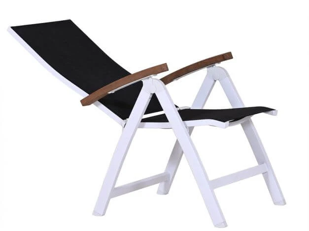 Alu Klappsessel Oriental Teak Weiß|anthrazit 4 Alu Klappsessel Oriental Teak Weiß|anthrazit – Bild 2