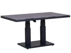 Alu Glas-Keramik Lift-Tisch Black Pearl 140x85cm