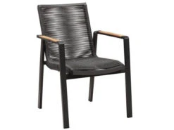 Alu Rope Teak Gartenstuhl Calypso Anthrazit