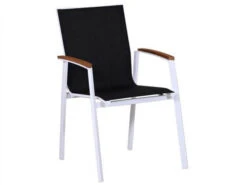 Alu Stapelsessel Oriental Teak Weiß|anthrazit