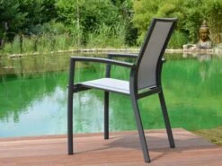 Alu Stapelsessel Timmendorf Anthrazit|silbergrau -Gartenmöbel Verkäufe alu stapelstul timmendorf rueckansicht 627x627