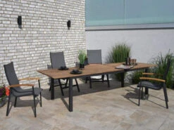 Alu-Teak Ausziehtisch Bellano 240/310x100cm Anthrazit -Gartenmöbel Verkäufe alu teak ausziehtisch bellano bellano 240 310 anthrazit ambientebild 2 627x627
