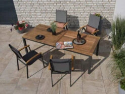 Alu-Teak Ausziehtisch Bellano 240/310x100cm Anthrazit -Gartenmöbel Verkäufe alu teak ausziehtisch bellano bellano 240 310 anthrazit ambientebild 627x627