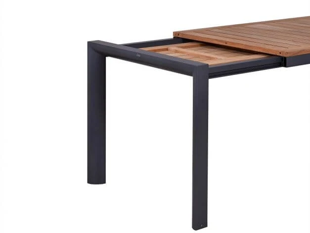 Alu Ausziehtisch Oriental Teak 160/220x92cm Anthrazit 4 Alu Ausziehtisch Oriental Teak 160/220x92cm Anthrazit – Bild 2