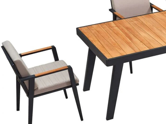 Alu-Teak Dining-Tisch Regency 160x90cm 4 Alu-Teak Dining-Tisch Regency 160x90cm – Bild 2