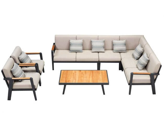 Loungeset Ecke Regency 7-teilig Alu-Teak Living 3 Loungeset Ecke Regency 7-teilig Alu-Teak Living