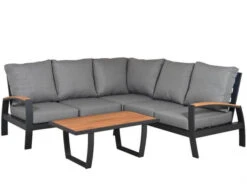 Eck Lounge Set Basel 4-teilig Alu Teak