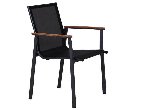 Alu Teak Stapelsessel Turmalin Anthrazit|black 4 Alu Teak Stapelsessel Turmalin Anthrazit|black – Bild 2