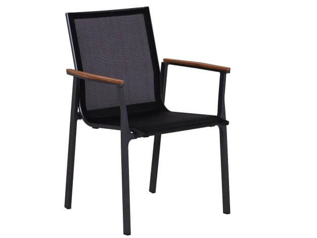 Alu Teak Stapelsessel Turmalin Anthrazit|black 3 Alu Teak Stapelsessel Turmalin Anthrazit|black