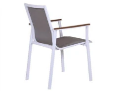 Alu Teak Stapelsessel Turmalin Weiß|khaki -Gartenmöbel Verkäufe alu teak stapelsessel weiss khaki rueckansicht 627x627