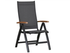 Alu Teak Gartenstuhl Hochlehner Klappsessel Verona Anthrazit