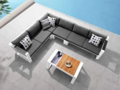 Garten Lounge Set Ecke Lovina White 5-teilig -Gartenmöbel Verkäufe aluminium eck loungeset lovina white ambientebild 2 627x627