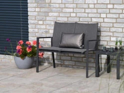 Aluminium Gartenbank Leona 2-Sitzer Anthrazit|dark-smoke -Gartenmöbel Verkäufe aluminium gartenbank alu metall leona dark smoke 2 sitzer ambientebild 2 627x627
