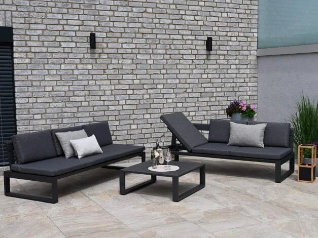 Loungeset Ventura 3-teilig Multifunktional Aluminium Anthrazit 9 Loungeset Ventura 3-teilig Multifunktional Aluminium Anthrazit – Bild 7