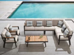 Alu-Teak Loungemöbel Regency Kaffeetisch 120x70cm -Gartenmöbel Verkäufe aluminium loungemoebel serie regency ambientebild 1 627x627