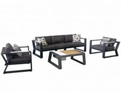 Garten Lounge Set Lovina Anthracite 4-teilig