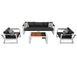 Garten Lounge Set Lovina White 4-teilig