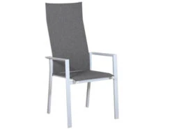 Alu Stapelsessel Trivento Highback Weiß|light-smoke