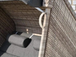 Strandkorb Luxury Aluminium XL PE Seashell Dessin Southend 160 -Gartenmöbel Verkäufe aluminium strandkorb luxury seashell uni grau ambientebild 4 627x627