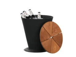 Alu-Teakholz Beistelltisch Und Sektkühler Cupid