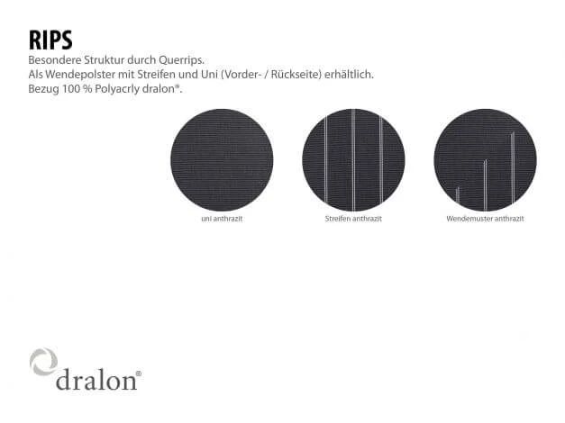 Slimline Auflage Für Gartenliegen Stoffkollektion Rips 8 Slimline Auflage Für Gartenliegen Stoffkollektion Rips – Bild 6