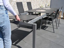 Ausziehtisch Rivero Edelstahl Graphit 180/240x100cm -Gartenmöbel Verkäufe ausziehtisch rivero rotationsauszug edelstahl graphit keramik detailbild 1 627x627