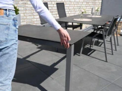 Ausziehtisch Rivero Edelstahl Graphit 180/240x100cm -Gartenmöbel Verkäufe ausziehtisch rivero rotationsauszug edelstahl graphit keramik detailbild 3 627x627