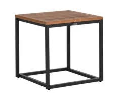 Aluminium Beistelltisch Outdoor Melago Anthrazit Teakholz 45x45cm