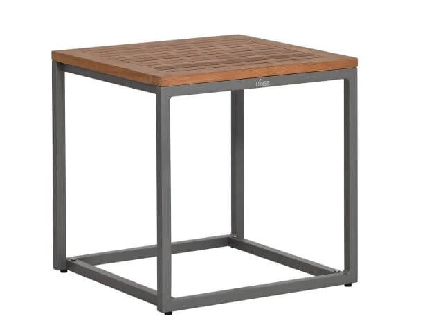 Aluminium Beistelltisch Outdoor Melago Graphit Teakholz 45x45cm 3 Aluminium Beistelltisch Outdoor Melago Graphit Teakholz 45x45cm