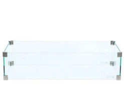 Feuertisch Cosiloft 120 Black Teak Top Mit Glasrahmen -Gartenmöbel Verkäufe cosi fires zubehoer straight glass set 627x627 1