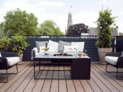 Feuertisch Cosidesign Line 120 Keramik Black Marble Mit Glasrahmen -Gartenmöbel Verkäufe cosidesign feuertisch 120 black keramik black marble mit glas set ambientebild 2 627x627