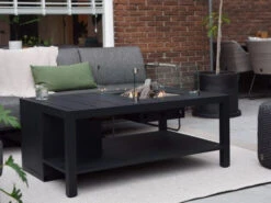 Feuertisch Cosiflow Straight Alu Anthracite Mit Glasrahmen -Gartenmöbel Verkäufe cosiflow straight anthracite feuertisch cosifires mit glas ambientebild 1 627x627