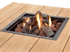 Feuertisch Cosiloft 100 Black Teak Top Mit Glasrahmen -Gartenmöbel Verkäufe cosiloft 100 teak detailbild 627x627