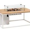 Feuertisch Cosiloft 120 White Teak Top Mit Glasrahmen -Gartenmöbel Verkäufe cosiloft 120 white teakholz feuertisch mit glas 627x627